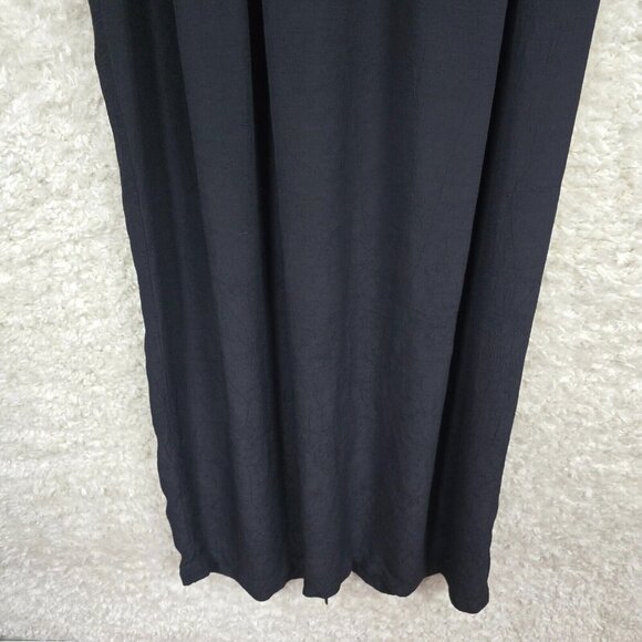 Eileen Fisher Black Maxi Dress Large Tie Back Sleeveless Minimalist Casual READ - Picture 3 of 14